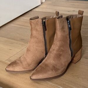 Madden Girl Tan Suede Ankle Booties